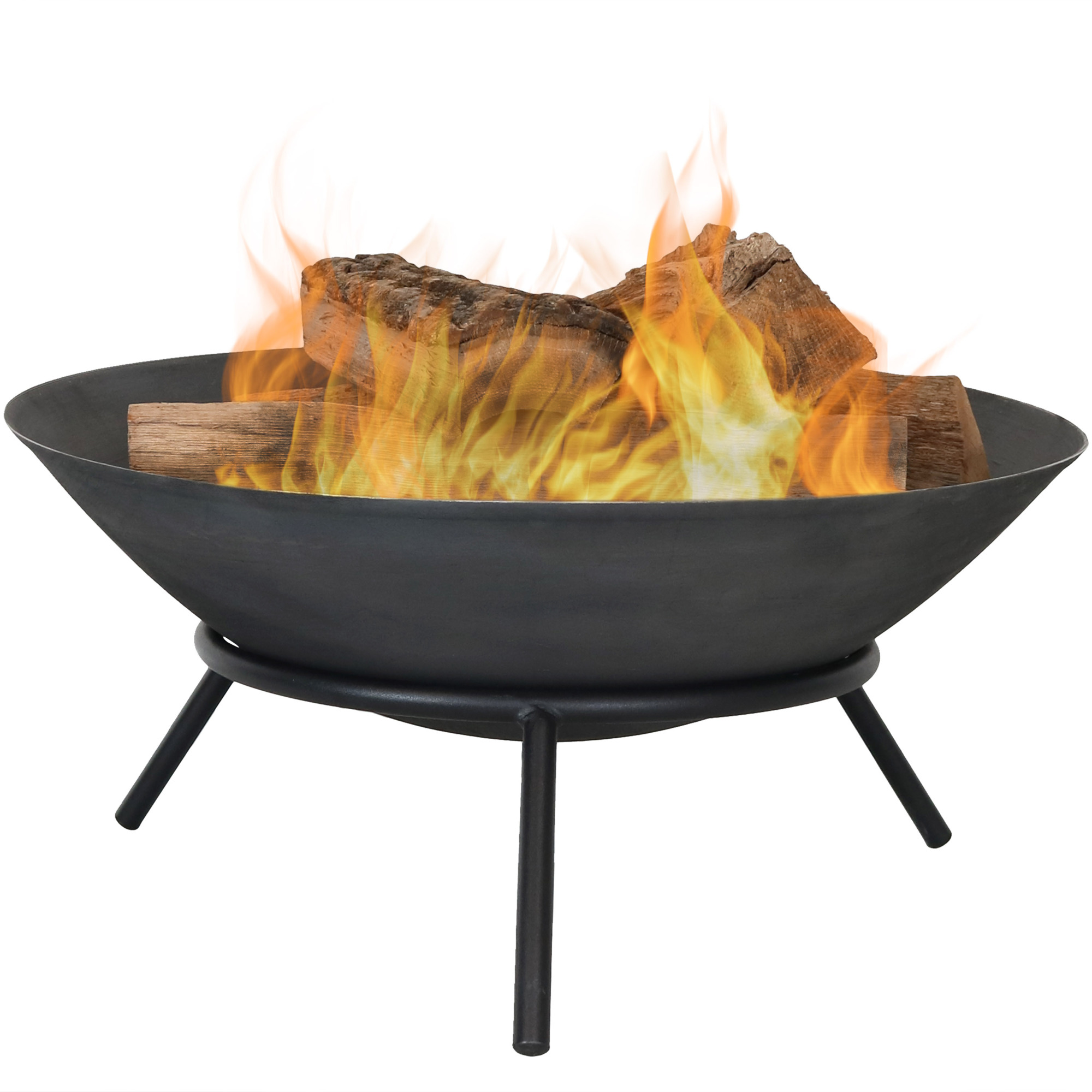 Sunnydaze Decor, Raised Bowl Cast Iron Fire Pit Bowl - 22in., Diameter 22 in, Material Cast Iron, Model# RCM-LG602